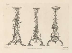 Tre progetti per torcieri in stile cinese (Tavola 13 di Centocinquanta nuovi disegni)